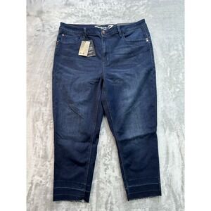 New Seven7 Jeans Womens Plus Sz 18W Dark Blue High Rise Skinny Stretch Whiskered